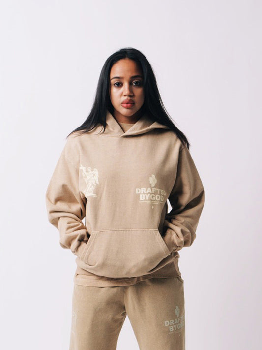 Holy Cross Hoodie - Tan